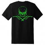 Diesel Life Skull and Pump Black and Neon Green Adult Sizes